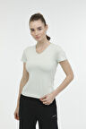 W-CT132 BASIC MODAL V NEC PASTEL YESIL Kadın Kısa Kol T-Shirt