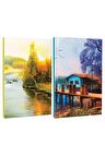 2li Manzara Temalı 13,5x19,5cm 64 Sayfa Çizgili
defter Seti -4