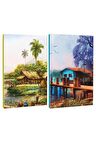 2li Manzara Temalı 13,5x19,5cm 64 Sayfa Çizgili
defter Seti -5