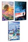 3lü Manzara Temalı 13,5x19,5cm 64 Sayfa Çizgili
defter Seti -5