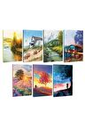 7li Manzara Temalı 13,5x19,5cm 64 Sayfa Çizgili
defter Seti -7