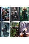 Altılı Fantastik Defter Seti - Elven Warrior - Elven Love - Viking - Elven Archer - Mage - Alliance