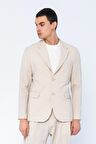 CEKMON Erkek Slim Fit Cepli Düğmeli Bürümcük Kumaş Klasik Ceket