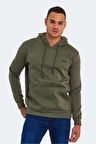 Slazenger KEANS IN Erkek Kapüşonlu Cepli Haki Sweatshirt