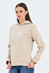 Slazenger KATHY IN Kadın Kapüşonlu Bej Sweatshirt