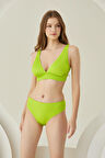 Yeşil Reps Üçgen Tek Üst Bikini