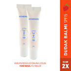 ATHENIAS Athenıas Lip Balm Anti Chap SPF15 Organik Çilek Aromalı Dudak Bakımı Çatlak Karşıtı 15 gr x 2 Adet