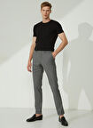 Altınyıldız Classics Normal Bel Dar Paça Slim Fit Gri - Siyah Erkek Pantolon 4A0123200027