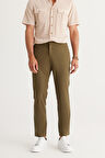 Erkek Haki Slim Fit Dar Kesim Esnek Pantolon