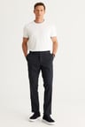 Comfort Fit Rahat Kesim Beli Lastikli Desenli Esnek Pantolon