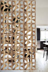 Lucena Ahşap Seperatör Sarkıt Panel Paravan Levha Seti 4 Adet Lazer Desen Seçenekli - 032