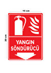 Lucena Metal Yangın Söndürücü 15 cm x 20 cm Uyarı Levhası Yönlendirme Tabelası