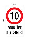 Lucena Metal Forklift Hız Sınırı 15 Cm x 20 Cm Uyarı Levhası Yönlendirme Tabelası