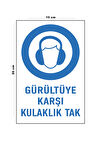 Lucena Metal Gürültüye Karşı Kulaklık Tak 15 Cm x 20 Cm Uyarı Levhası Yönlendirme Tabelası