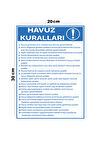 Metal Havuz Kuralları 20cm x 30cm A4 Büyüklüğünde Uyarı Levhası Yönlendirme Tabelası