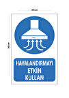 Metal Havalandırmayı Etkin Kullan 20cm x 30cm A4 Büyüklüğünde Uyarı Levhası Yönlendirme Tabelası