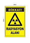 Metal Radyasyon Alanı 20cm x 30cm A4 Büyüklüğünde Uyarı Levhası Yönlendirme Tabelası