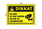 Metal Dikkat Bu Bina 24 Saat Kamera İle İzlenmektedir - 2 30 cm x 40 cm A3 Büyüklüğünde Uyarı Levha