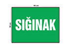 Metal Sığınak 30 cm x 40 cm A3 Büyüklüğünde Uyarı Levhası Yönlendirme Tabelası