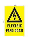 Metal Elektrik Pano Odası 30 cm x 40 cm A3 Büyüklüğünde Uyarı Levhası Yönlendirme Tabelası