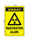 Metal Radyasyon Alanı 30 cm x 40 cm A3 Büyüklüğünde Uyarı Levhası Yönlendirme Tabelası