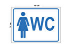 Metal Kadın Wc 30cm x 40cm A3 Büyüklüğünde Uyarı Levhası Yönlendirme Tabelası