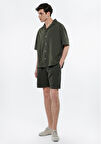 Mavi Keten Karışımlı Yeşil Şort 0410134-80106