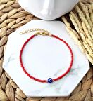 Kırmızı Nazar Boncuklu Halhal