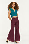 Bohem Etekli Geniş Paça Pantolon Mor | XL