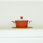 Bonera Seramik 22 Cm Derin Tencere Kırmızı