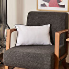 Evidea Soft Ethnic Biyeli Kırlent - Beyaz - 30x50 cm