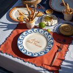 Evidea Kitchen Luve Del Mare Tatlı ve Kahvaltı Tabağı - Krem / Mavi - 21 cm