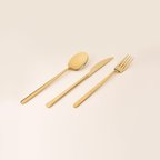 Evidea Kitchen Raya 18 Parça Çatal Kaşık Bıçak Seti - Gold