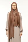 Hazır Pratik Geçmeli Lüks Organik Düz Penye Şal Çapraz Hizalı