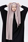 Hazır Pratik Geçmeli Lüks Organik Çizgili Kaşkorse Şal Çapraz Hizalı