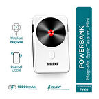 Phixi Force PW14 10000mAh 22.5W Kendinden Kablolu MagSafe Powerbank - Kablosuz Mini Şarj Cihazı - 1 PD Port - Dijital Ekran - Taşınabilir Şarj Cihazı