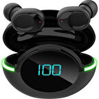 Tws Bluetooth 5.1 Kulaklık Y80 Kablosuz Stereo Ios / Android Için Mikrofonlu Kulaklık Siyah