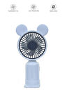 F-12 Mini Taşınabilir Fan Şarjlı 2 Kademeli Ledli Ayıcık Kulak Vantilatör Klima Soğutucu