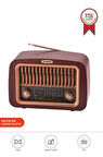 Torima D-59 Kahverengi Nostalji Radyo Kablosuz Bluetooth Hoparlör