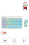 Torima TMK-09 Mavi Şarj Edilebilir RGB Işıklı Kablosuz Klavye Mouse Seti