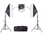 PDX 50x70cm İkili Softbox, Tek Duylu, Ayaklı Set