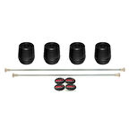 GP Kompozit Yamaha R25 2015-2024 Uyumlu Ön ve Arka Aks Koruma Takoz Seti Siyah