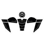 GP Kompozit Yamaha MT-25 2020-2024 Uyumlu Tank Pad Seti Siyah