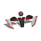 GP Kompozit Yamaha MT-25 2020-2024 Uyumlu Tank Pad Seti Kırmızı