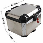 GP Kompozit Alüminyum Motosiklet Arka Çanta 57 lt Gri