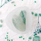 Aventurin Taşı Gua Sha Yüz Masaj Taşı Kalpli