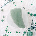 Aventurin Taşı Gua Sha Yüz Masaj Taşı Kaz Ayaklı