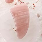 Pembe Kuvars Taşı Gua Sha Yüz Masaj Taşı Kaz Ayaklı