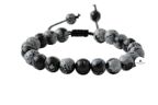 Karlı Obsidyen 8mm Merdiven Kapama Doğal Taş Bileklik