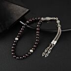 Bordo Granat Lal Doğal Taş Tesbih 33lük - 6mm